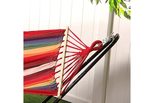 Patio Bliss Oversized Hammock with Spreader Bars and Pillow - Tequila Sunrise