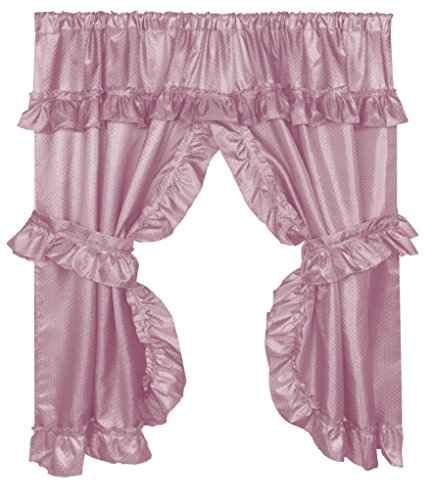 Park Avenue Deluxe Collection Park Avenue Deluxe Collection  inch Lauren inch  Window Curtain with Ruffled Valance Rose
