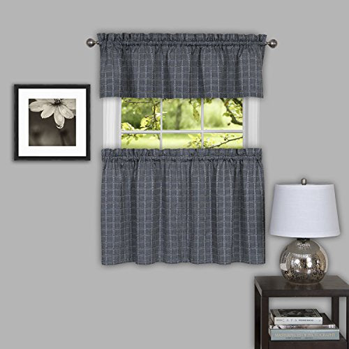 Ben&Jonah Collection Sydney 58x24 Window Curtain Tier Pair - Grey
