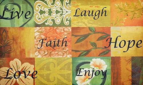 Park Avenue Collection Life Welcome Outdoor Rubber Entrance Mat 18 in. x 30 in.