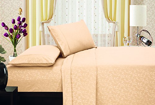 Ben&Jonah Designer Plush Queen Flower Embossed Sheet Set -Ivory