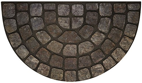 Park Avenue Collection Raised Rubber Mat Grey Stone Slice 18x30