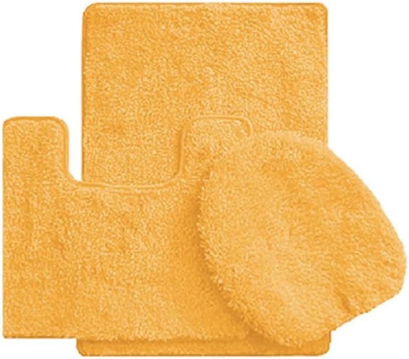 Simple Elegance by Ben&Jonah 3 Piece Bath Rug Set: 1 Bath Rug , 1 Contour Mat and 1 Toilet Seat Cover