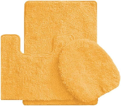 Simple Elegance by Ben&Jonah 3 Piece Bath Rug Set: 1 Bath Rug , 1 Contour Mat and 1 Toilet Seat Cover