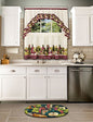 Ben&Jonah Collection Chardonnay - Printed Tier and Swag Window Curtain Set - 57x24 - Burgundy
