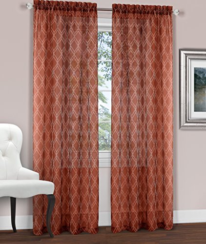 Ben&Jonah Collection Kent Window Curtain Panel - 52x84 - Coral