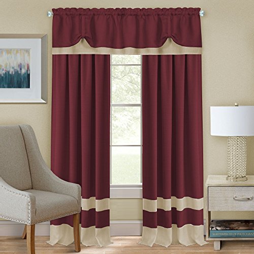 Ben&Jonah Collection Darcy Rod Pocket Window Curtain Panel - 52x84 - Marsala/Tan