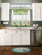 Ben&Jonah Collection Hamptons Printed Tier and Valance Window Curtain set 58x36 Tier Pair and 58x13 Valance - Sand