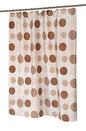 BenandJonah Collection Fabric Shower Curtain 70 x 72 inch  Brown Circles