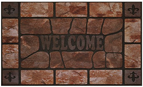 Park Avenue Collection Raised Rubber Mat Clay Stone 18x30