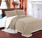 Luxurious Home Ultra Soft Reversible Queen Blanket with Sherpa Lining - Beige