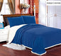 Luxurious Home Ultra Soft Reversible Queen Blanket with Sherpa Lining - Navy