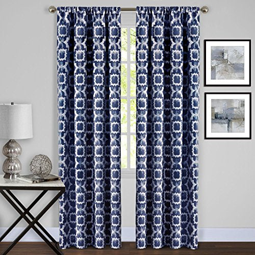 Ben&Jonah Collection Tara Window Curtain Panel - 54x63 - Navy