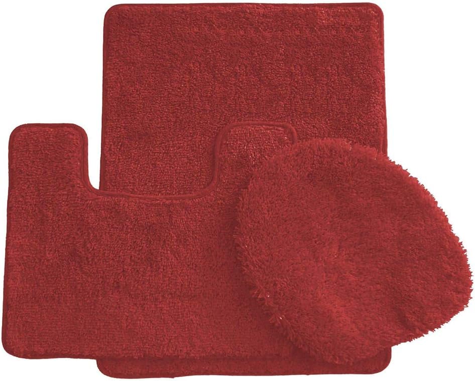 Simple Elegance by Ben&Jonah 3 Piece Bath Rug Set: 1 Bath Rug , 1 Contour Mat and 1 Toilet Seat Cover