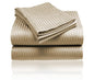 Cozy Home 1800 Series Embossed Striped 3-Piece Sheet Set Twin - Beige
