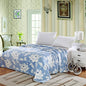 Plush Comfort Floral Microplush Blanket - Blue (Twin)