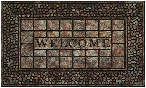 Park Avenue Collection Raised Rubber Mat Paver Scroll 18x30