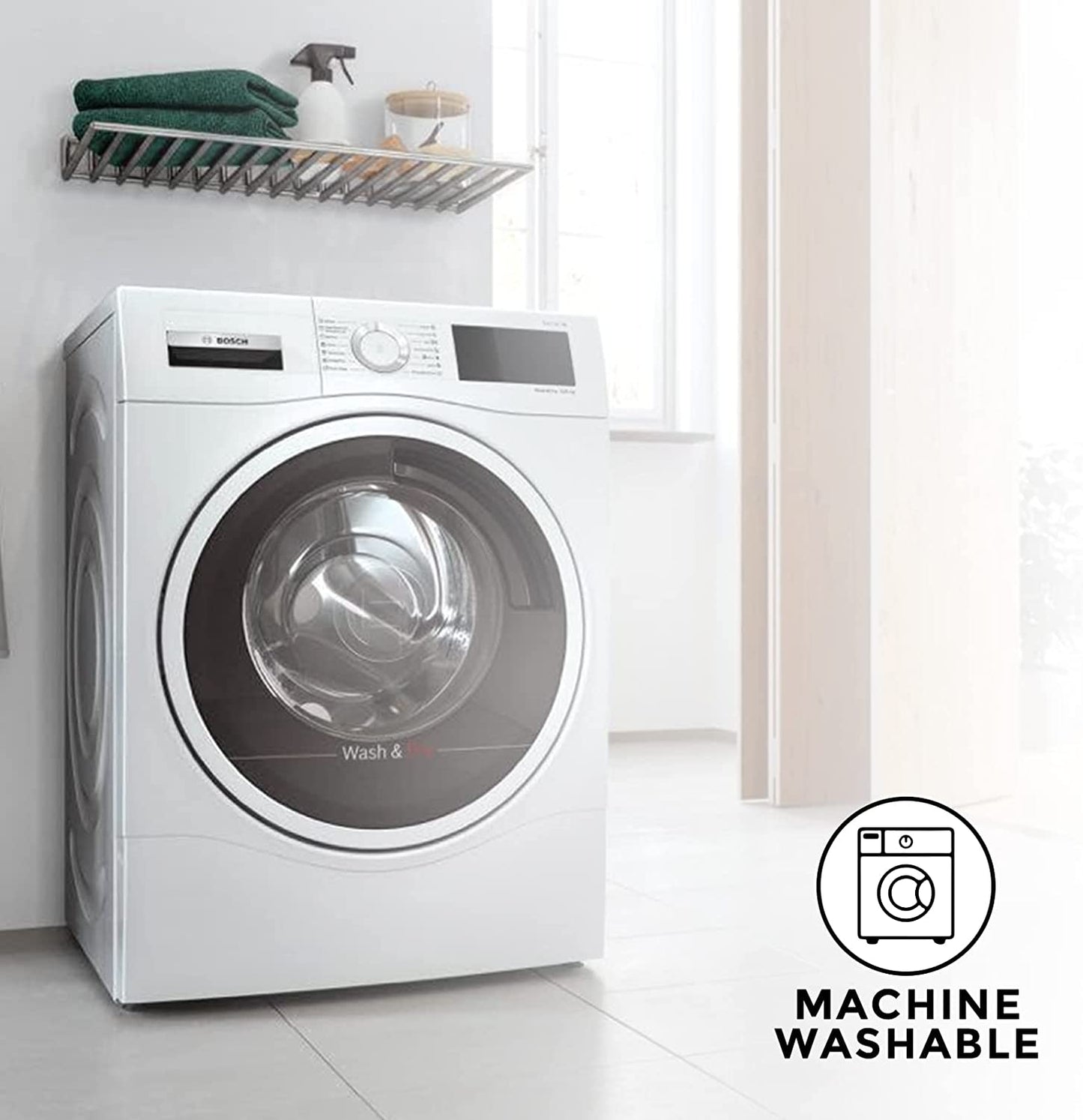 EasyWrap White Elastic Ruffled Bed Skirt with 16 inch  Drop - Queen/King