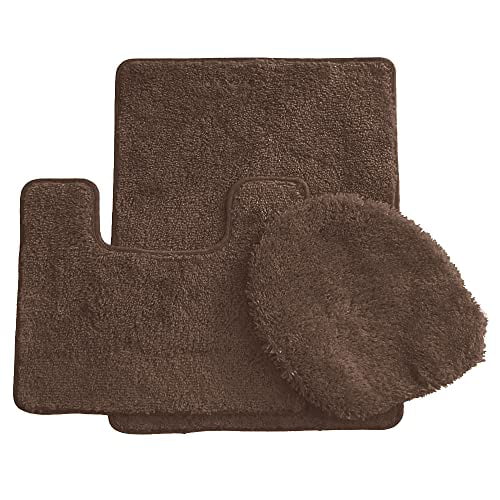 Simple Elegance by Ben&Jonah 3 Piece Bath Rug Set: 1 Bath Rug , 1 Contour Mat and 1 Toilet Seat Cover