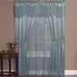 Traditional Elegance Halo 6 Piece Window Curtain Set - 56x84 - Ice Blue