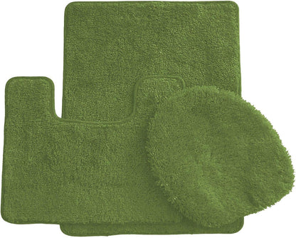 Simple Elegance by Ben&Jonah 3 Piece Bath Rug Set: 1 Bath Rug , 1 Contour Mat and 1 Toilet Seat Cover