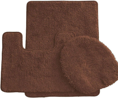 Simple Elegance by Ben&Jonah 3 Piece Bath Rug Set: 1 Bath Rug , 1 Contour Mat and 1 Toilet Seat Cover