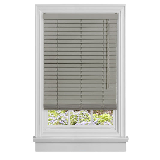 Traditional Elegance Cordless Madera Falsa 2" Faux Wood Plantation Blind 36x64 - Grey