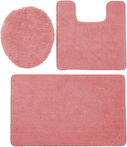 Simple Elegance by Ben&Jonah 3 Piece Bath Rug Set: 1 Bath Rug , 1 Contour Mat and 1 Toilet Seat Cover
