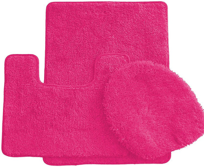 Simple Elegance by Ben&Jonah 3 Piece Bath Rug Set: 1 Bath Rug , 1 Contour Mat and 1 Toilet Seat Cover