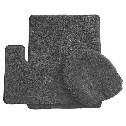 Simple Elegance by Ben&Jonah 3 Piece Bath Rug Set: 1 Bath Rug , 1 Contour Mat and 1 Toilet Seat Cover