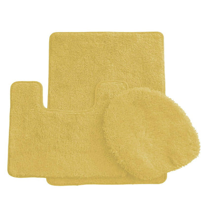 Simple Elegance by Ben&Jonah 3 Piece Bath Rug Set: 1 Bath Rug , 1 Contour Mat and 1 Toilet Seat Cover
