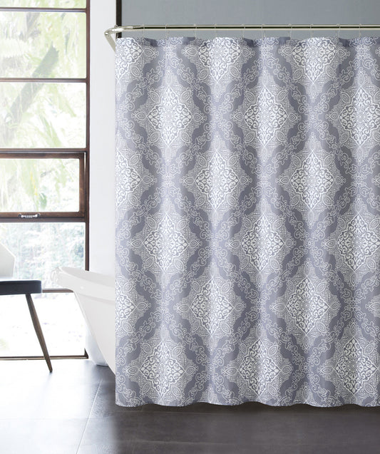 Royal Bath Windsor Damask Embossed Microfiber Fabric Shower Curtain - 72" x 72"