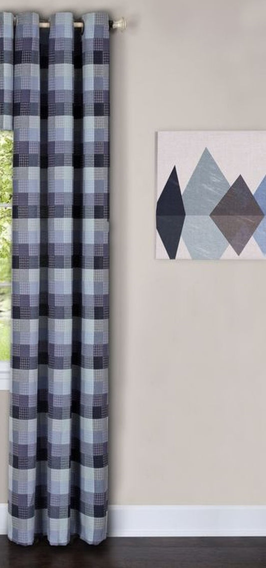 Traditional Elegance Yale - Window Curtain Panel w/6 Grommets - 42x84 Blue