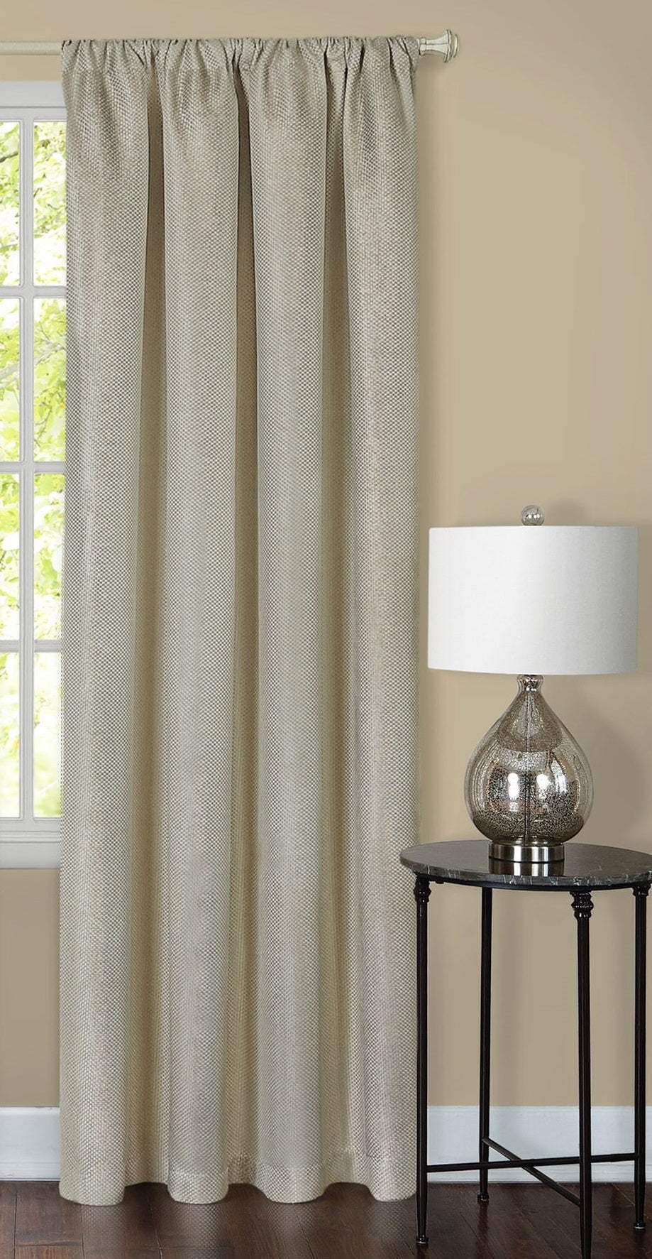 Traditional Elegance Melody Blackout Window Curtain Panel  - 52x84 - Tan