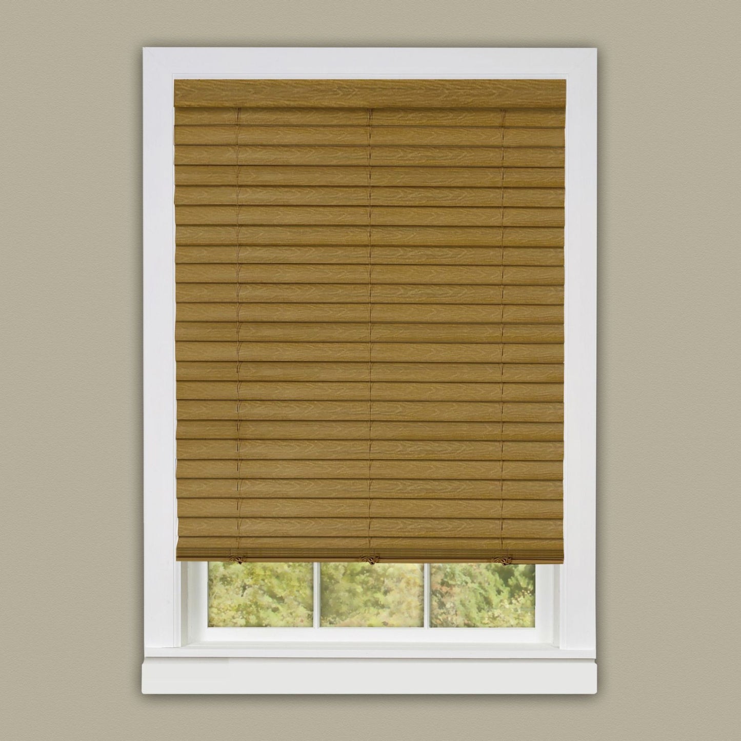 Traditional Elegance Cordless Eclipse 2" Vinyl Venetian Blind with 2 in. Valance 23x64 - Woodtone