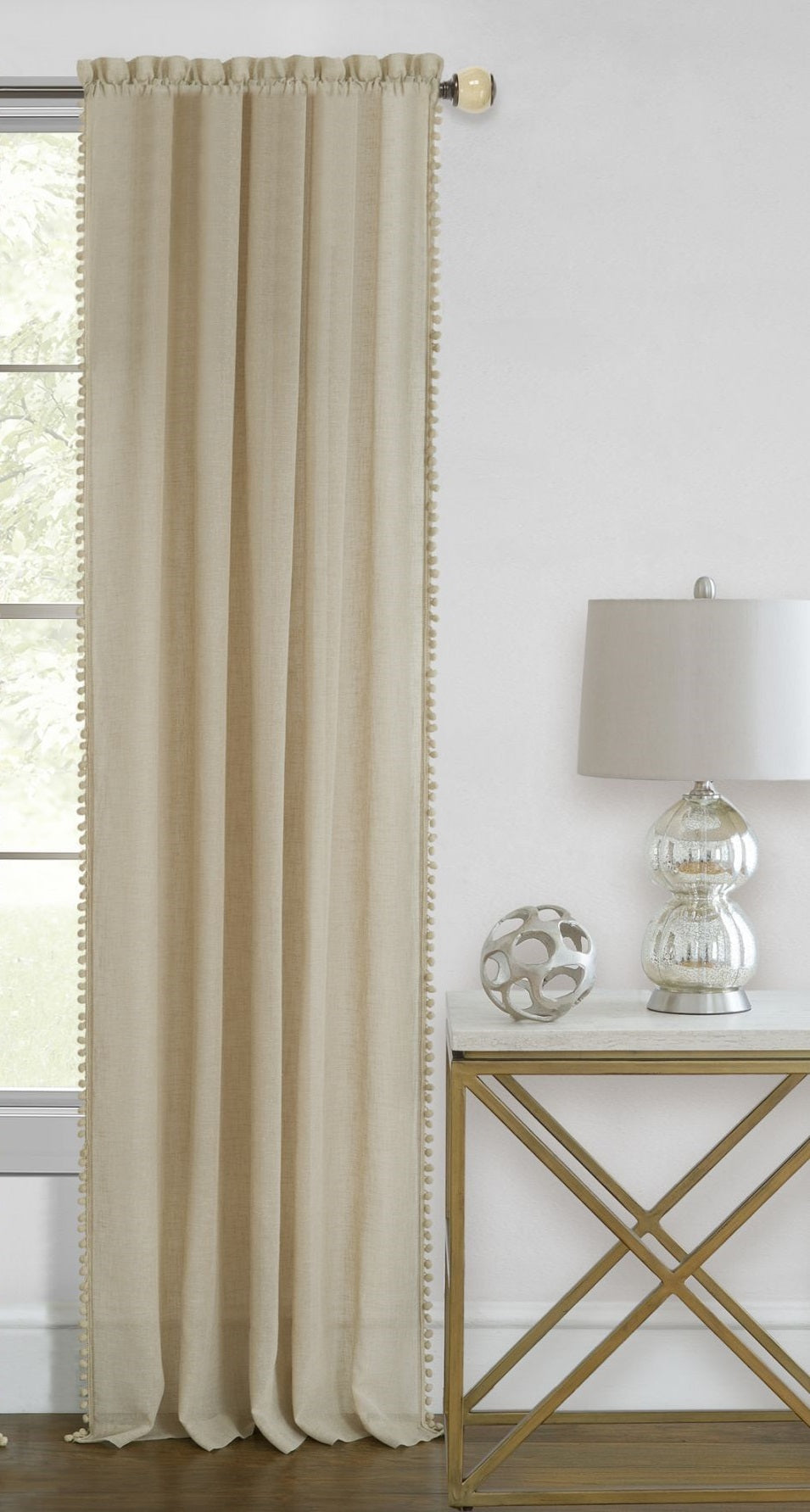 Traditional Elegance Olivia Rod Pocket Window Curtain Panel - 52x84 - Linen