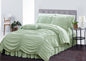 Simple Elegance by Ben&Jonah Ruffled Frills 8 Piece Queen Size Down Alternative Comforter Set (86" x 86") - Sage