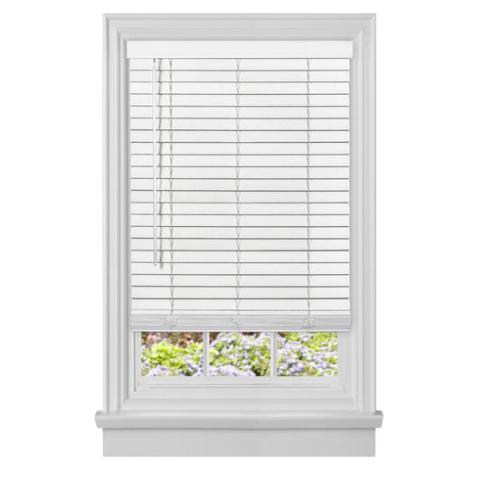 Traditional Elegance Cordless Madera Falsa 2" Faux Wood Plantation Blind 39x64 - White