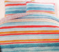 Comfortable Elegance Summer Stripe Queen Size Reversible 3-Piece Quilt Set: 1 Quilt (86" x 86") and 2 Pillow Shams (20" x 26")