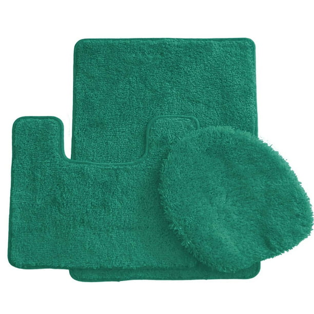 Simple Elegance by Ben&Jonah 3 Piece Bath Rug Set: 1 Bath Rug , 1 Contour Mat and 1 Toilet Seat Cover