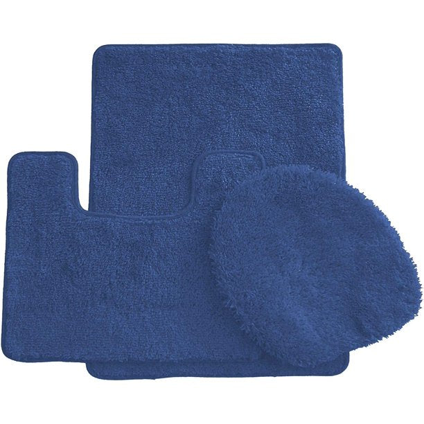 Simple Elegance by Ben&Jonah 3 Piece Bath Rug Set: 1 Bath Rug , 1 Contour Mat and 1 Toilet Seat Cover