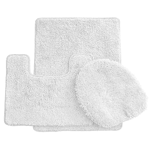Simple Elegance by Ben&Jonah 3 Piece Bath Rug Set: 1 Bath Rug , 1 Contour Mat and 1 Toilet Seat Cover