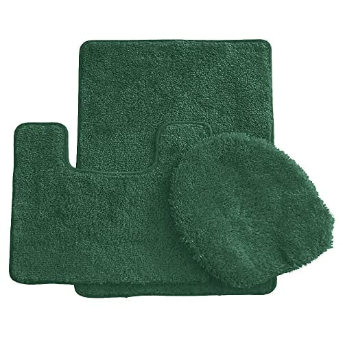 Simple Elegance by Ben&Jonah 3 Piece Bath Rug Set: 1 Bath Rug , 1 Contour Mat and 1 Toilet Seat Cover
