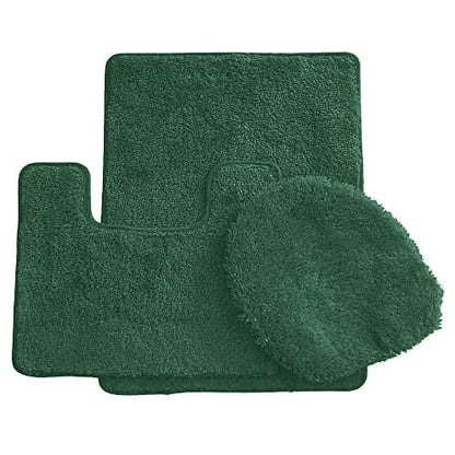 Simple Elegance by Ben&Jonah 3 Piece Bath Rug Set: 1 Bath Rug , 1 Contour Mat and 1 Toilet Seat Cover