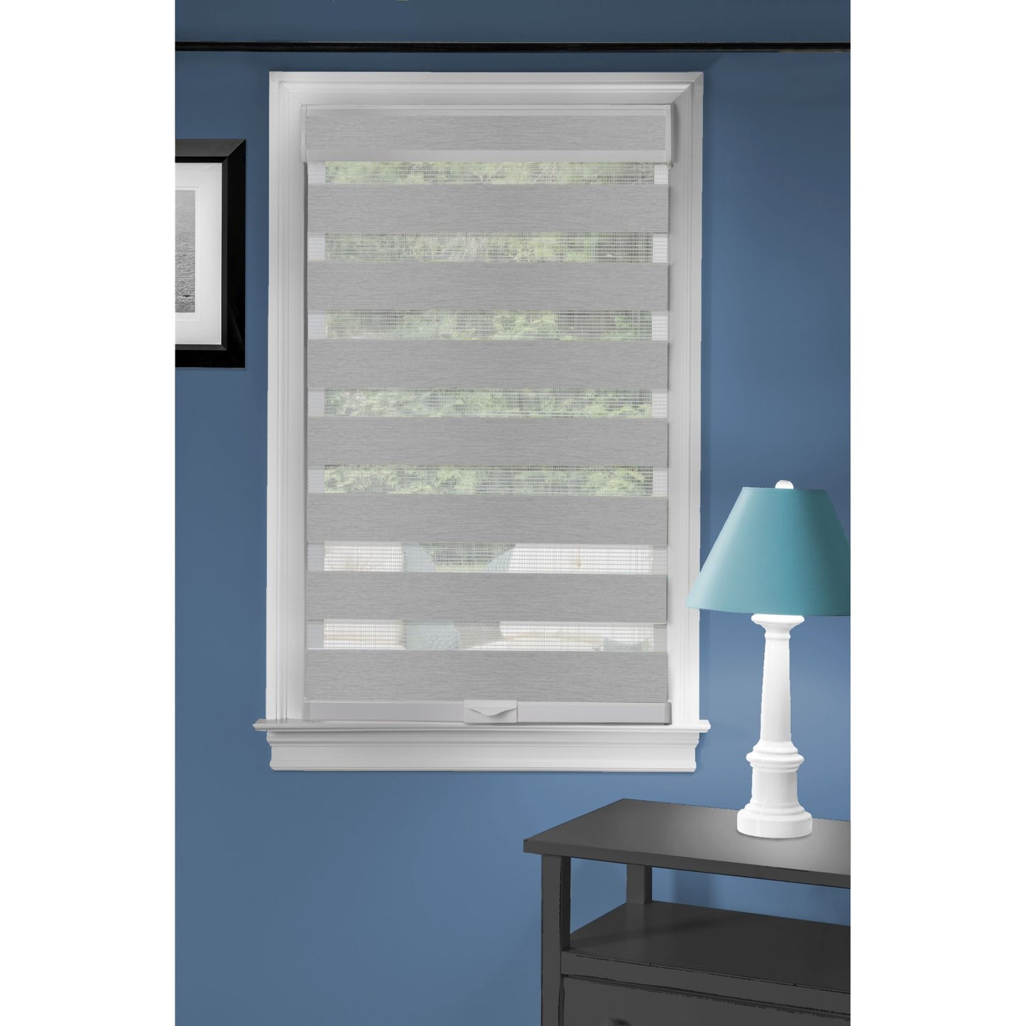 Traditional Elegance Cordless Sublime Sheer Double Layered  Shade 33x72 - Grey