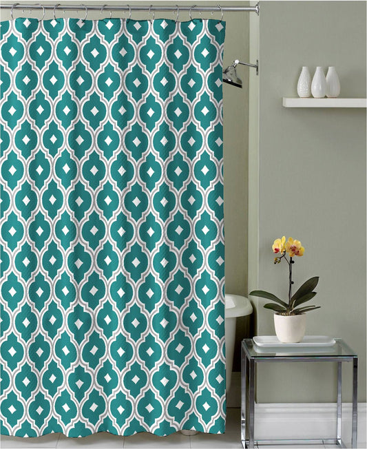 Royal Bath Palazzo dei Diamanti Canvas Fabric Shower Curtain (70" x 72") - Turquoise