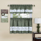 Traditional Elegance Live, Love, Laugh Window Curtain Tier Pair and Valance Set - 58x24 - Green