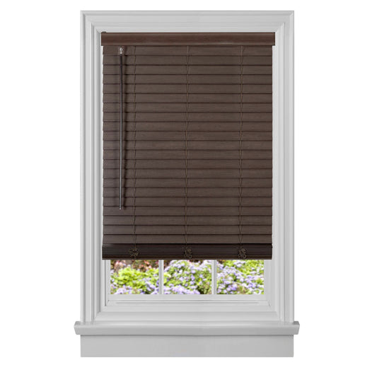Traditional Elegance Cordless Madera Falsa 2" Faux Wood Plantation Blind 35x64 - Mahogany