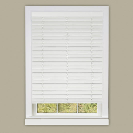 Traditional Elegance Cordless Madera Falsa 2" Faux Wood Plantation Blind 23x64 - White