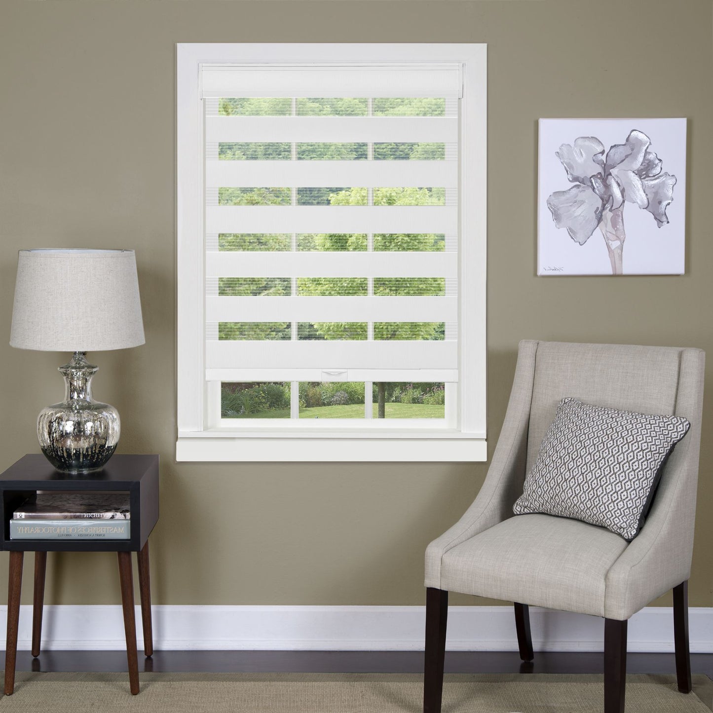 Traditional Elegance Cordless Sublime Sheer Double Layered  Shade 39x72 - White